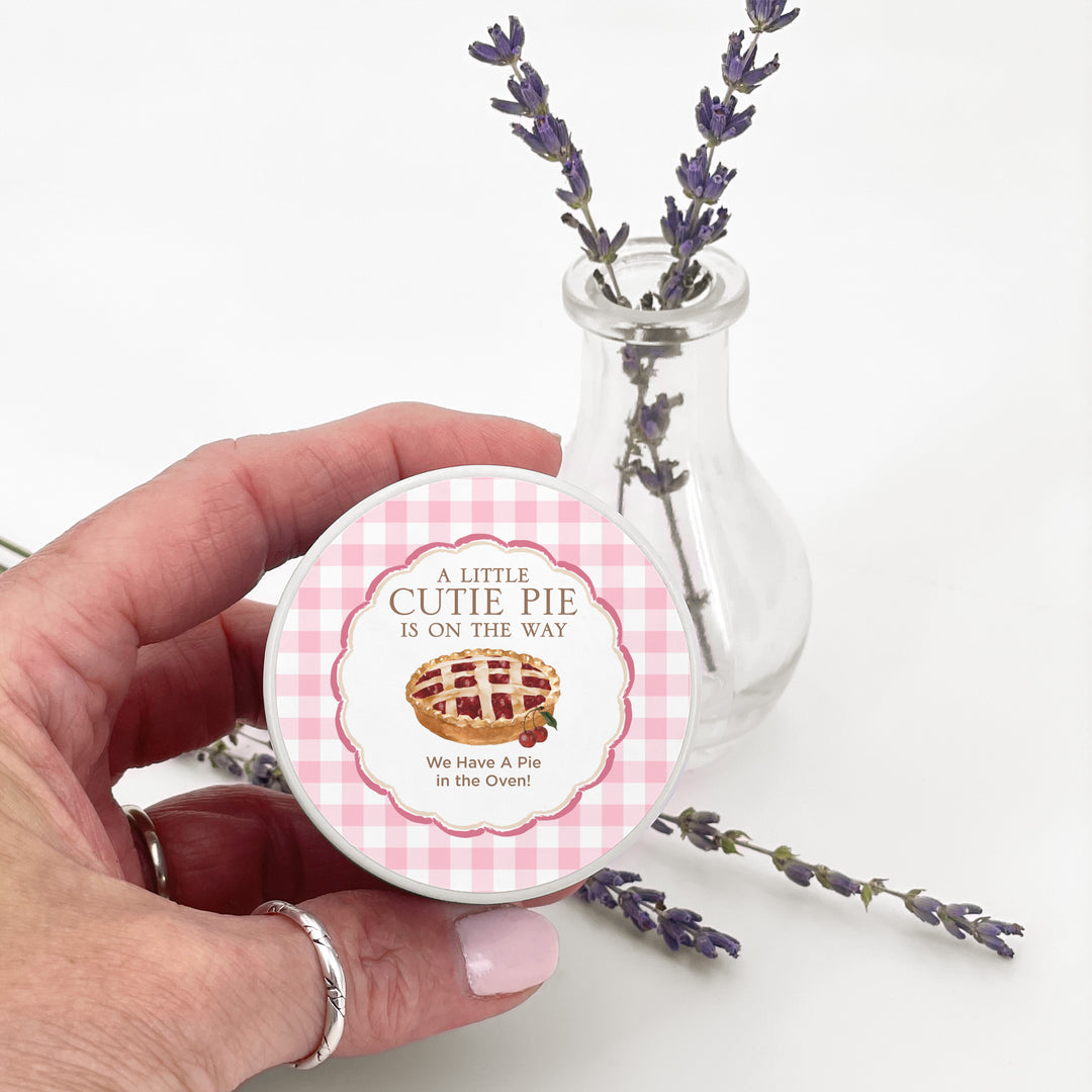 A Little Cutie Pie is on the Way, Baby Shower Candle Favors, 2oz Mini Lavender Candles