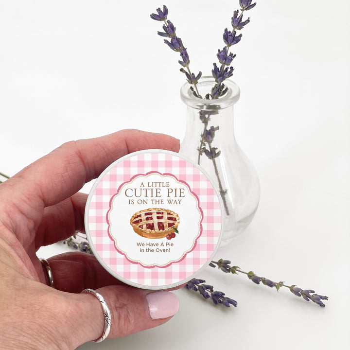 A Little Cutie Pie is on the Way, Baby Shower Candle Favors, 2oz Mini Lavender Candles