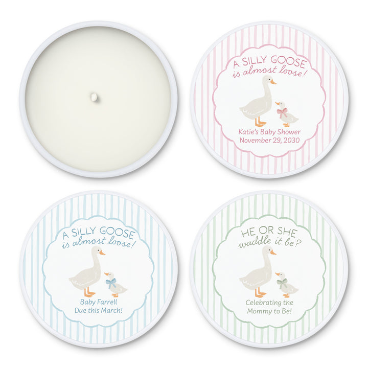 A Silly Goose is Almost Loose, Baby Shower Candle Favors, 2oz Mini Lavender Candles
