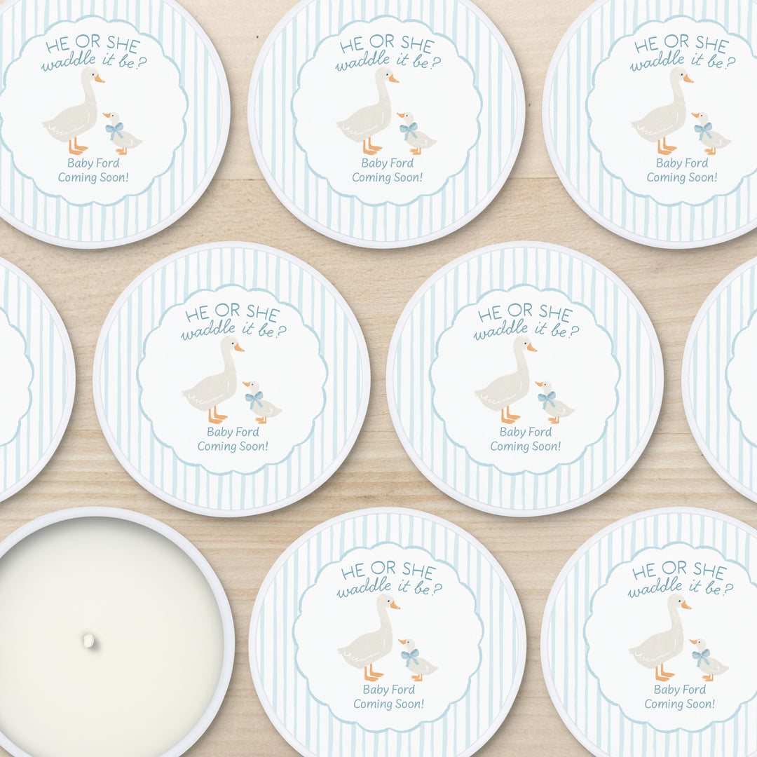 A Silly Goose is Almost Loose, Baby Shower Candle Favors, 2oz Mini Lavender Candles