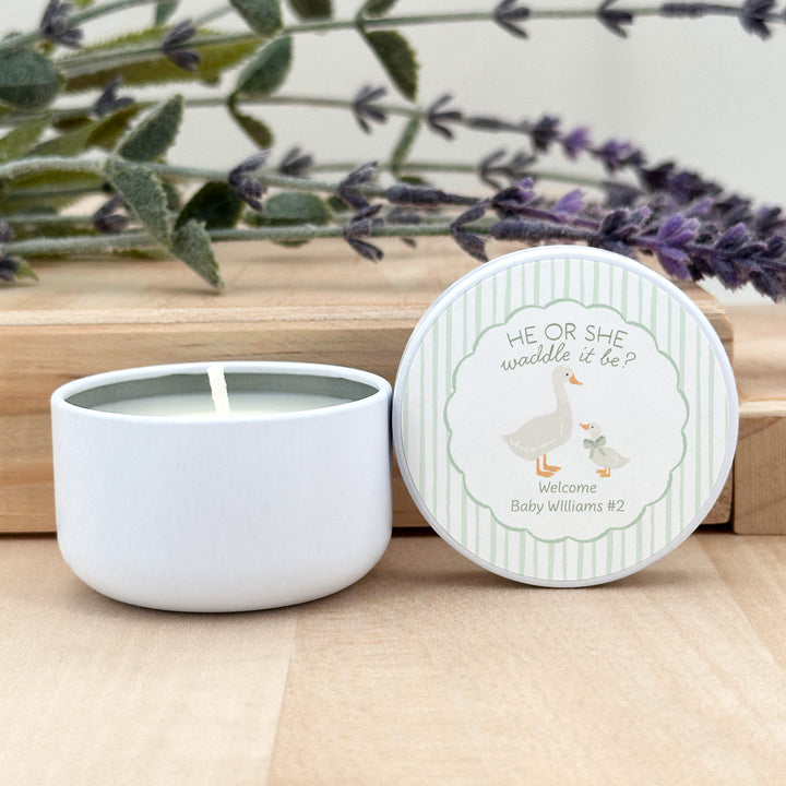 A Silly Goose is Almost Loose, Baby Shower Candle Favors, 2oz Mini Lavender Candles