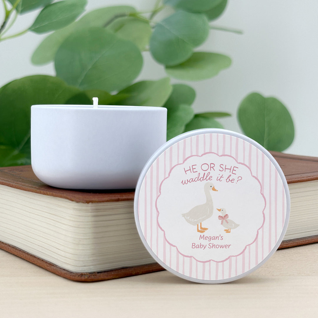 A Silly Goose is Almost Loose, Baby Shower Candle Favors, 2oz Mini Lavender Candles
