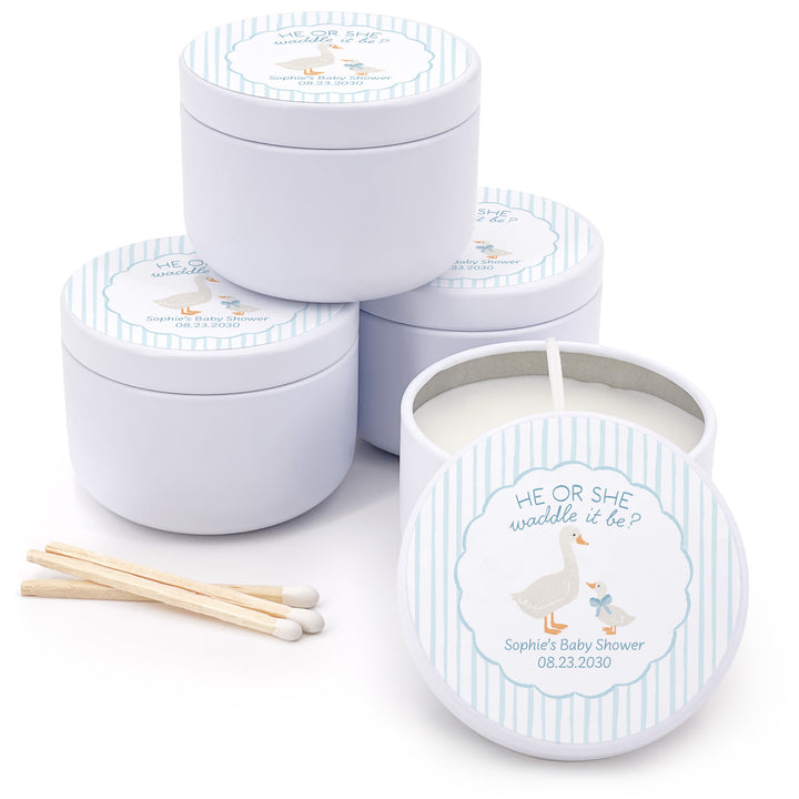 A Silly Goose is Almost Loose, Baby Shower Candle Favors, 2oz Mini Lavender Candles