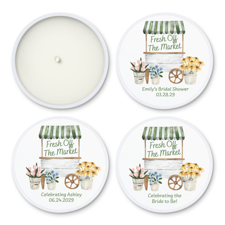 Fresh Off the Market, Bridal Shower, 2oz Mini Lavender Candles