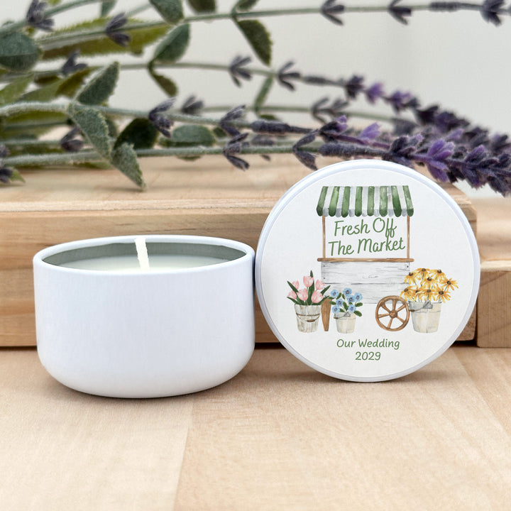 Fresh Off the Market, Bridal Shower, 2oz Mini Lavender Candles