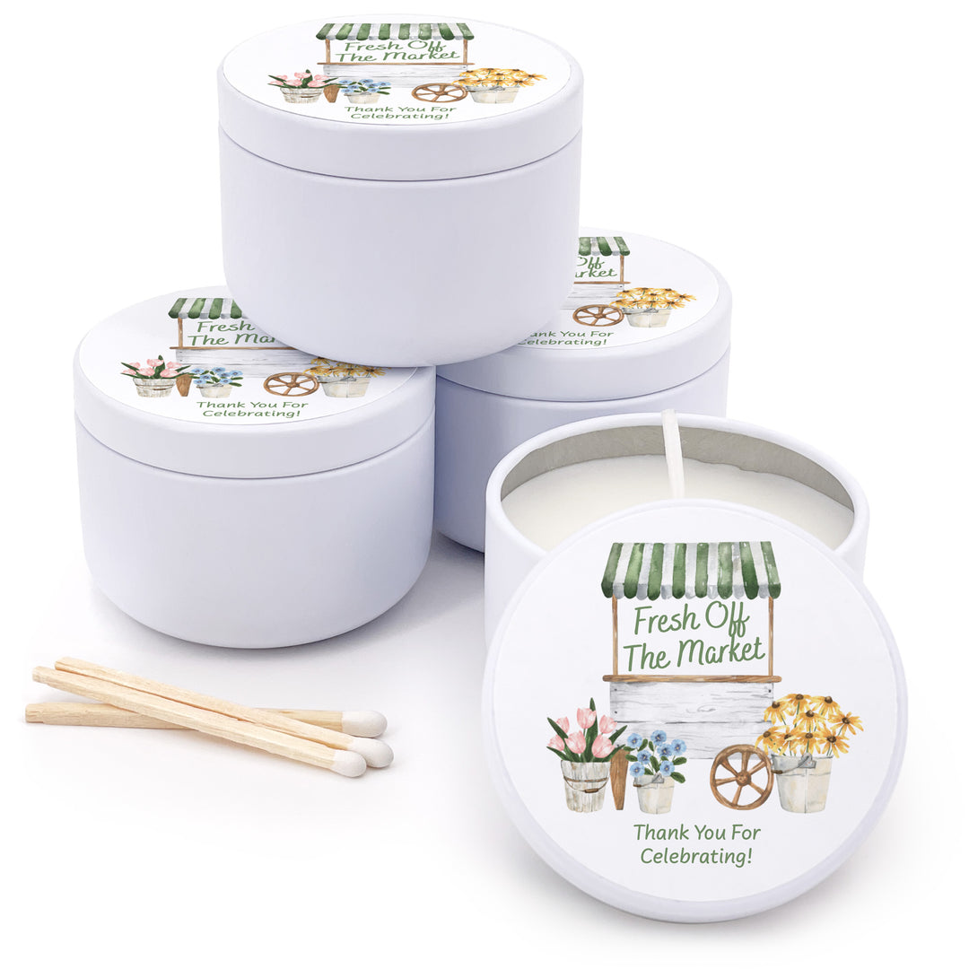 Fresh Off the Market, Bridal Shower, 2oz Mini Lavender Candles