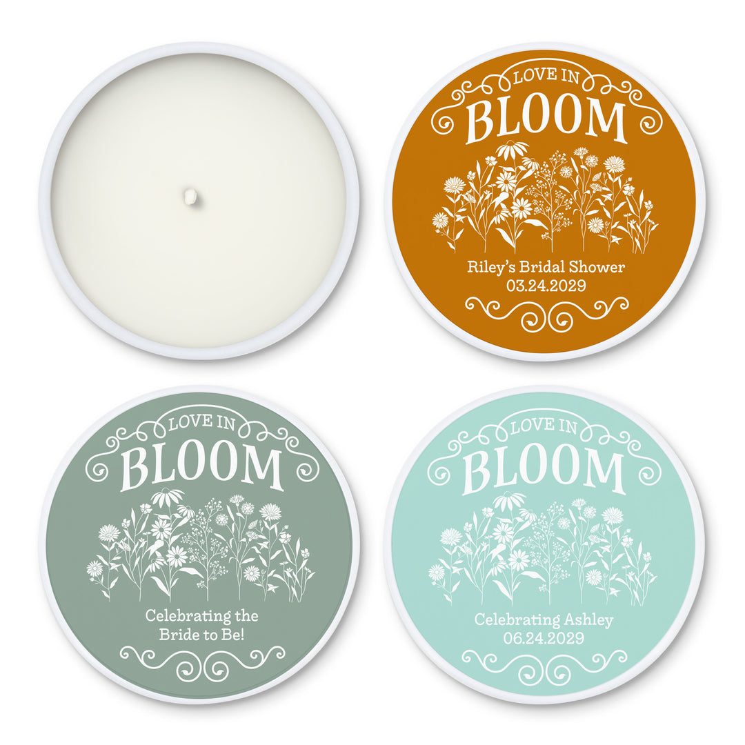 Love in Bloom Wildflowers, Wedding Favors, 2oz Mini Lavender Candles