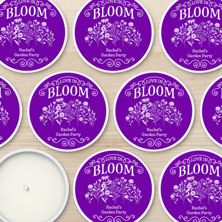Love in Bloom Wildflowers, Wedding Favors, 2oz Mini Lavender Candles