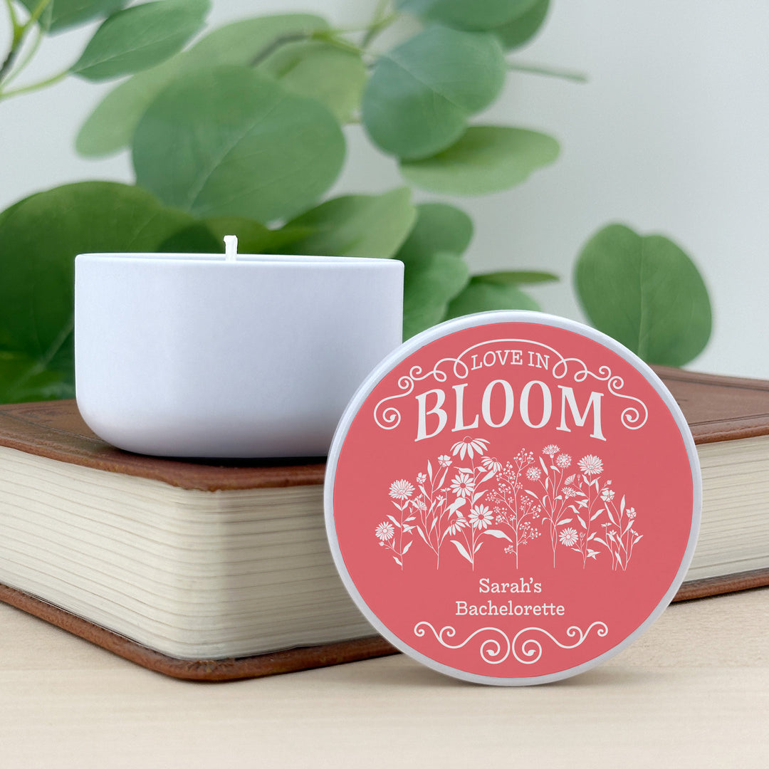 Love in Bloom Wildflowers, Wedding Favors, 2oz Mini Lavender Candles