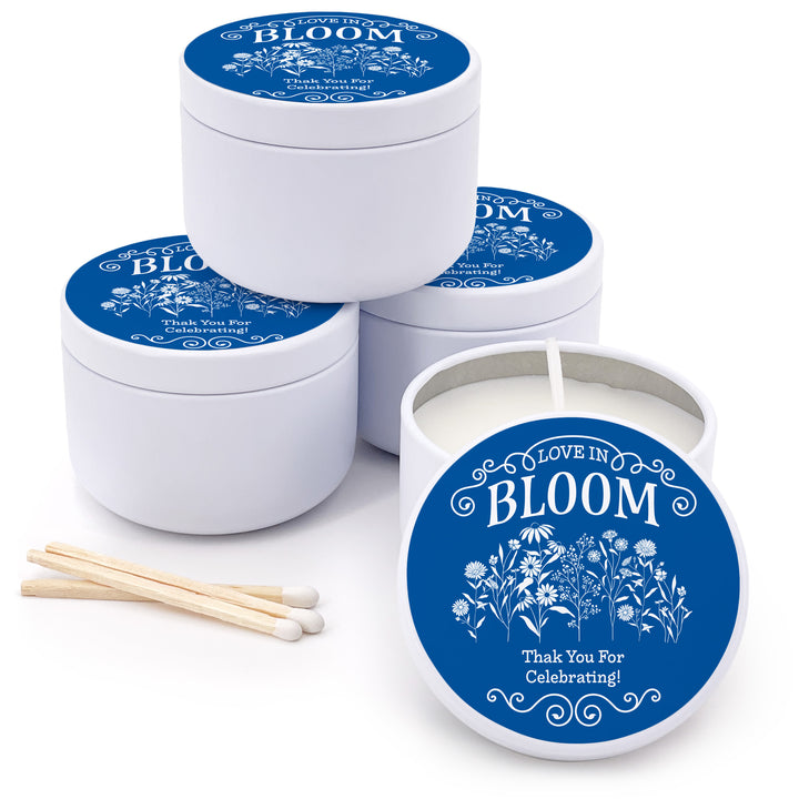Love in Bloom Wildflowers, Wedding Favors, 2oz Mini Lavender Candles