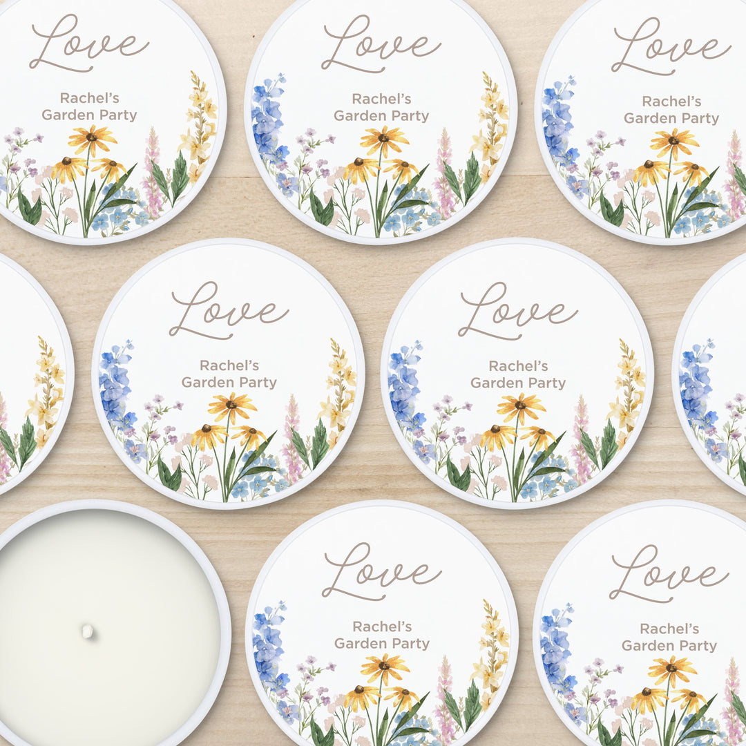 Love in Bloom, Let Love Grow, Wildflower Wedding Favors, 2oz Mini Lavender Candles