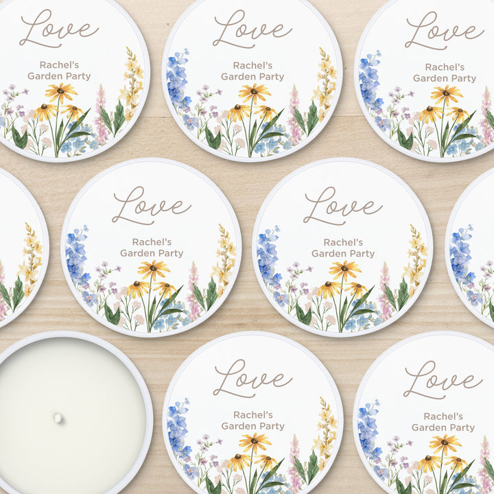 Love in Bloom, Let Love Grow, Wildflower Wedding Favors, 2oz Mini Lavender Candles