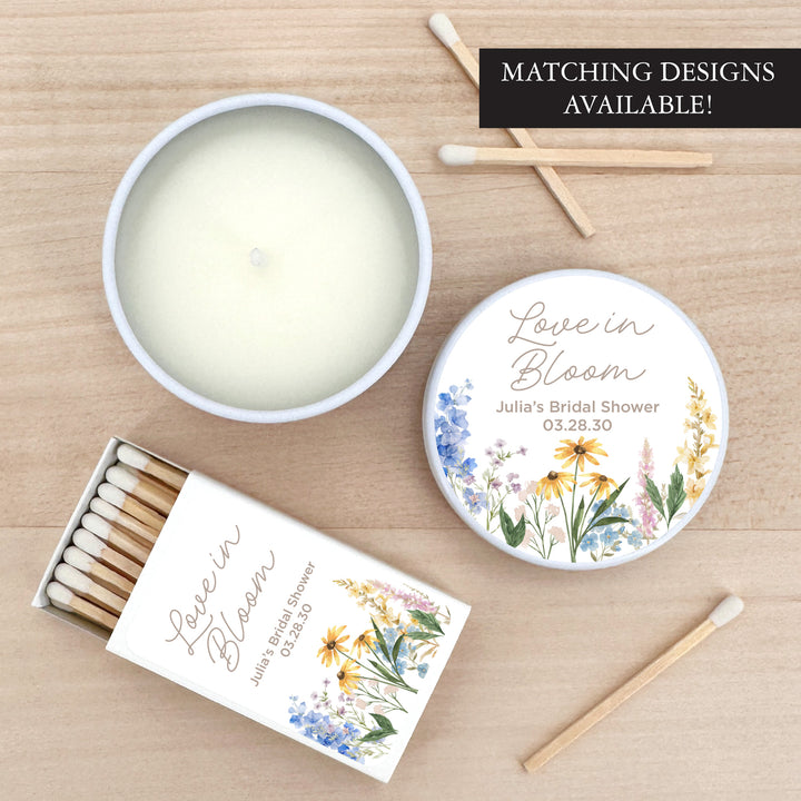 Love in Bloom, Let Love Grow, Wildflower Wedding Favors, 2oz Mini Lavender Candles