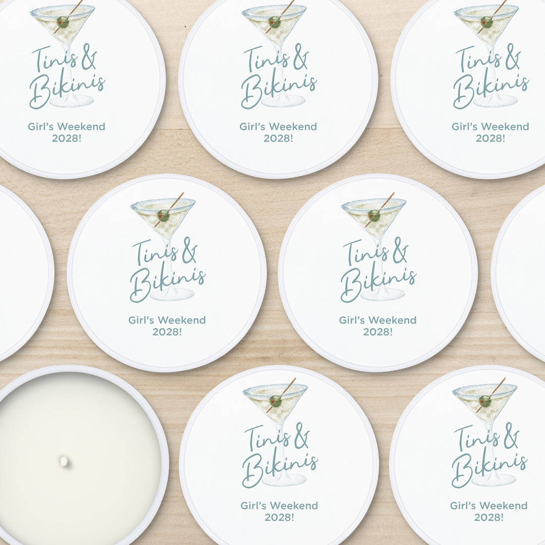 Custom Candles, Birthday Party Favors, Bachelorette Favors, A Tini Bit Older, Martini Candles, 2 oz lavender candles