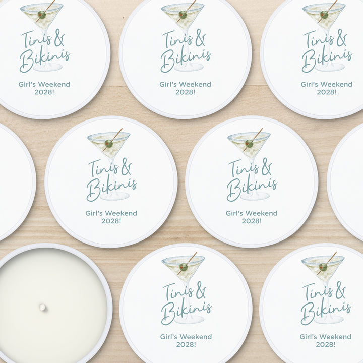 Custom Candles, Birthday Party Favors, Bachelorette Favors, A Tini Bit Older, Martini Candles, 2 oz lavender candles