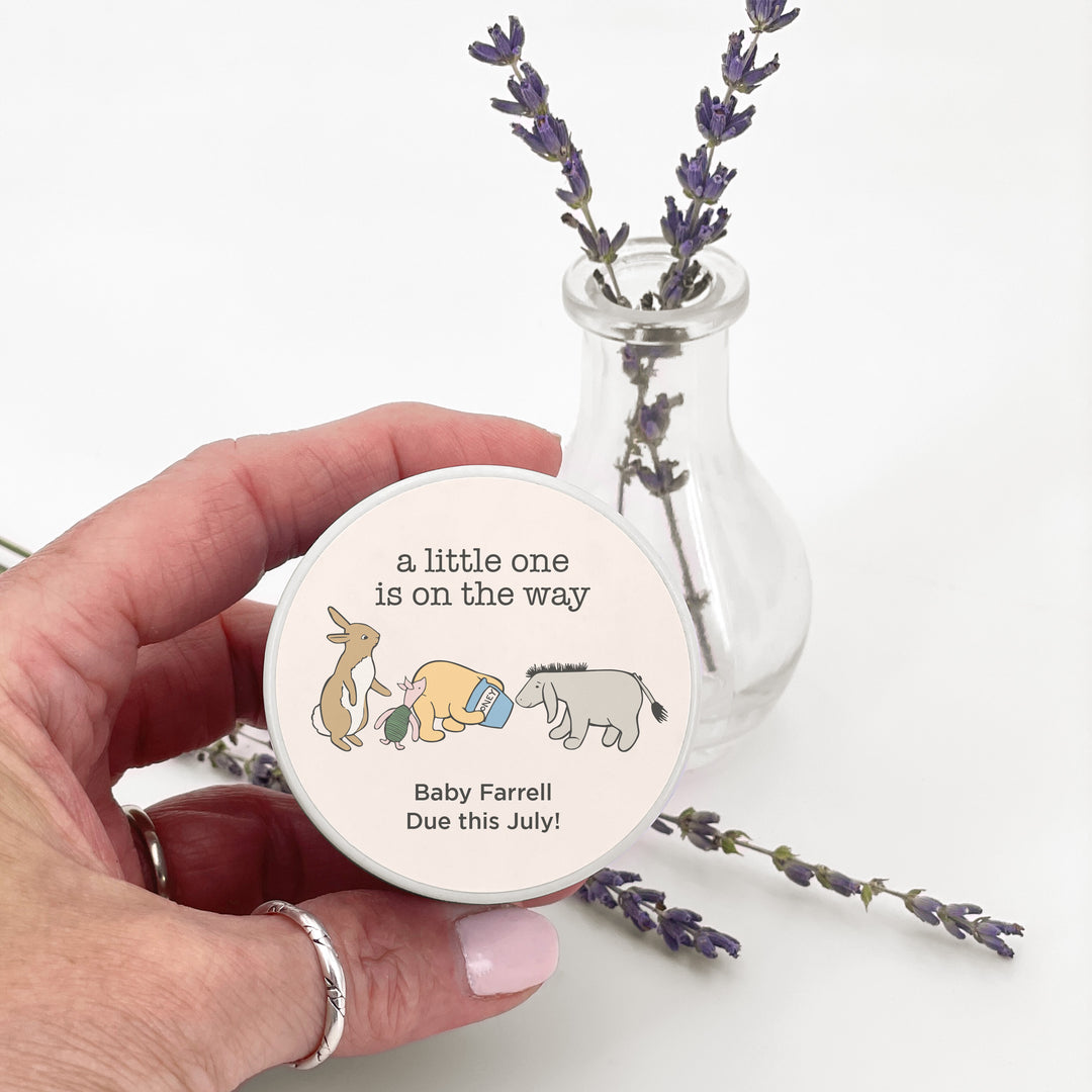 Personalized Candles, Baby Shower Candle Favors, Winnie the Pooh and Friends, 2oz Mini Lavender Candles