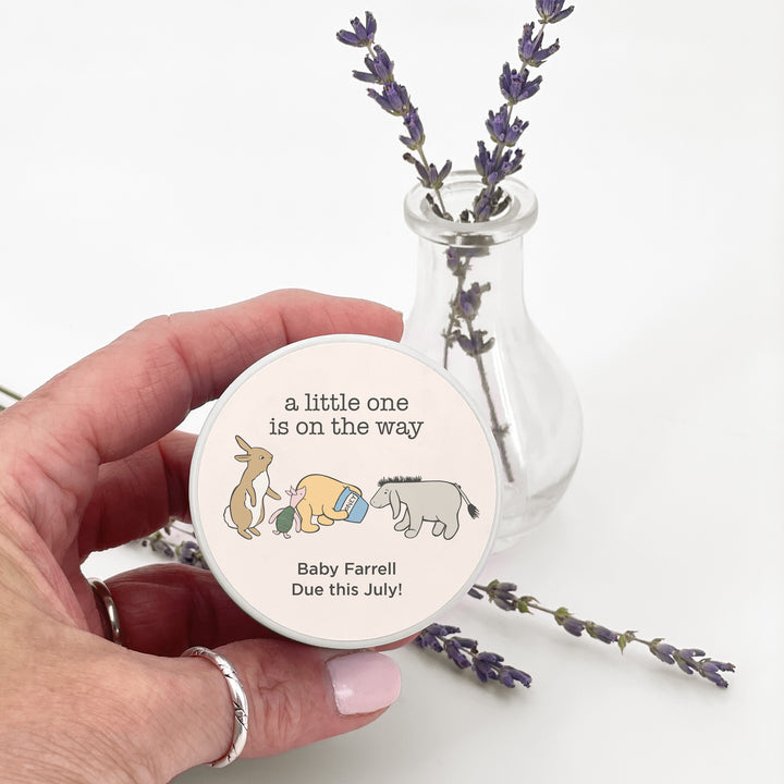 Personalized Candles, Baby Shower Candle Favors, Winnie the Pooh and Friends, 2oz Mini Lavender Candles