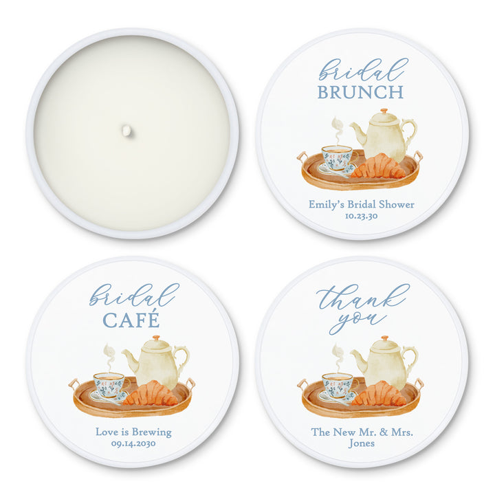 Bridal Shower Candle Favors, Custom 2 oz Mini Lavender Candles, Bridal Brunch, Bridal Shower Tea Tray