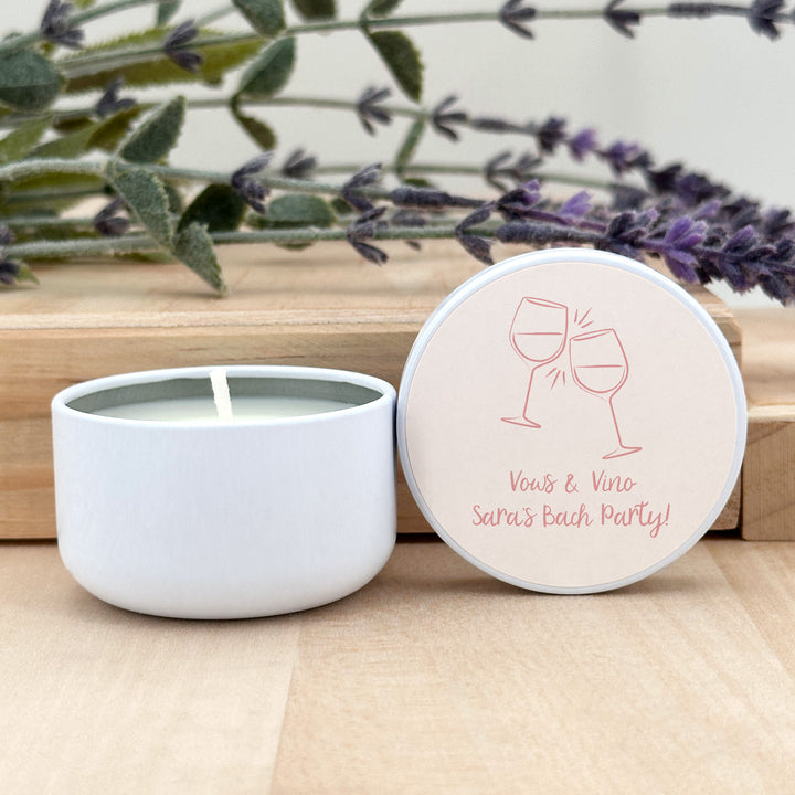 Bulk Wedding Favors, Unique Wedding Favors, Custom Candles, Doodle Hand Drawn Drink Sketch, 2oz Mini Lavender Candles