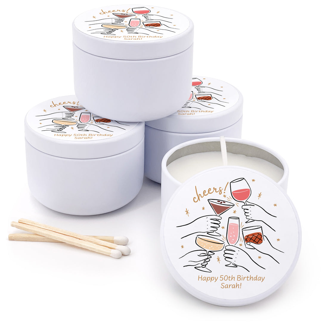 Cheers Cocktails Doodle, 2oz Mini Lavender Candles