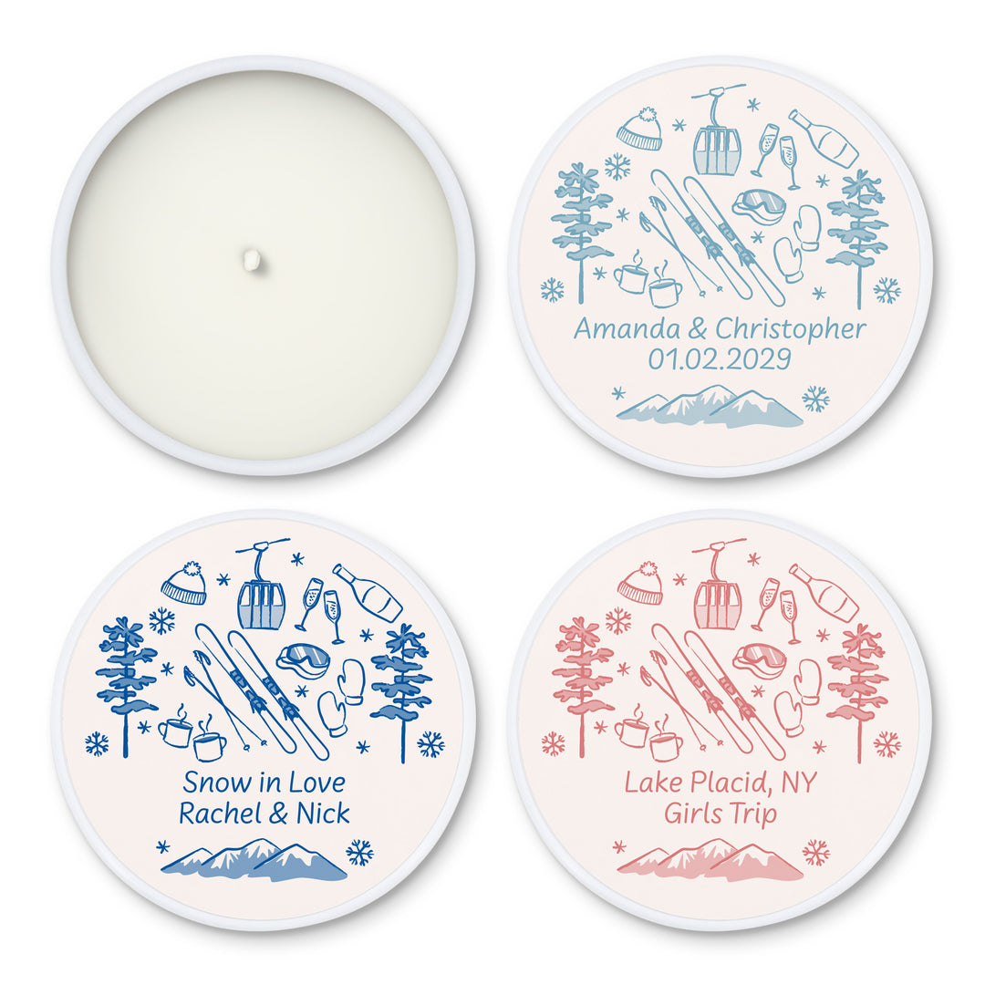 Ski Pattern Sketch 2oz Mini Lavender Candles
