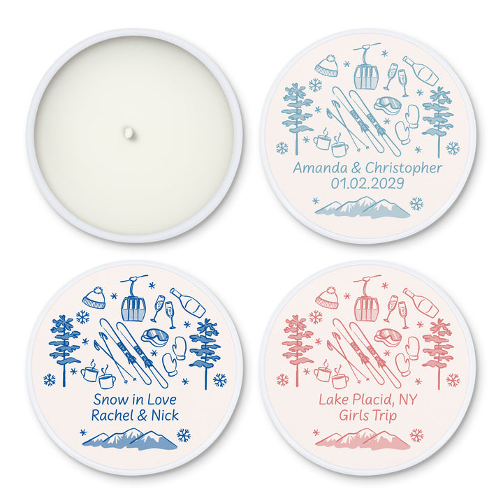 Ski Pattern Sketch 2oz Mini Lavender Candles