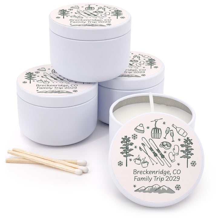 Ski Pattern Sketch 2oz Mini Lavender Candles