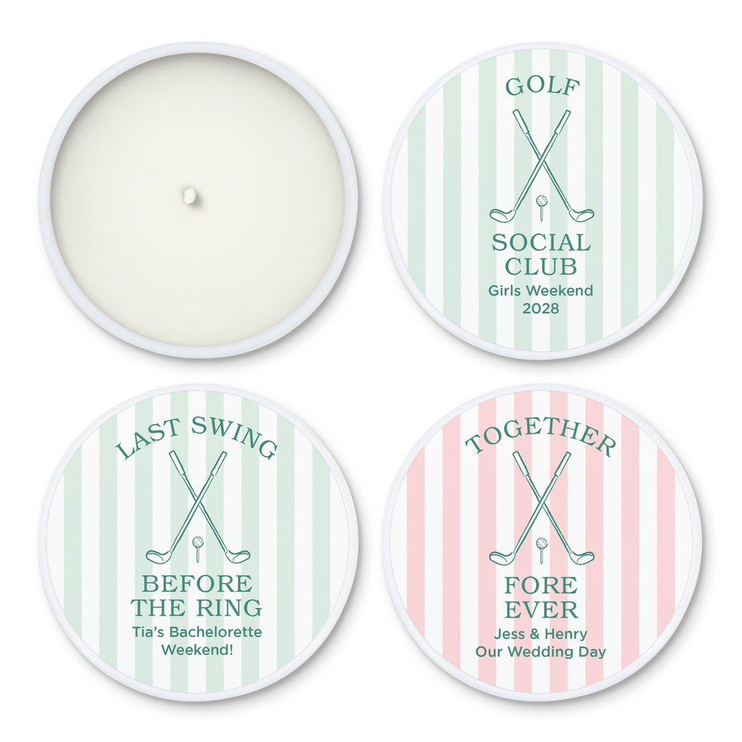 Last Swing Before the Ring, Golf Stripe 2oz Mini Lavender Candles
