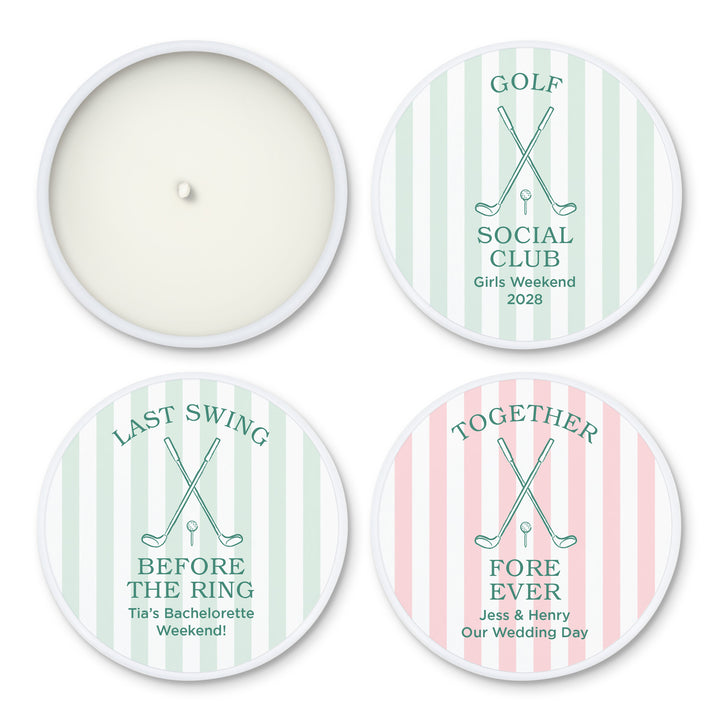 Last Swing Before the Ring, Golf Stripe 2oz Mini Lavender Candles