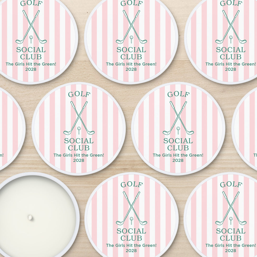 Last Swing Before the Ring, Golf Stripe 2oz Mini Lavender Candles