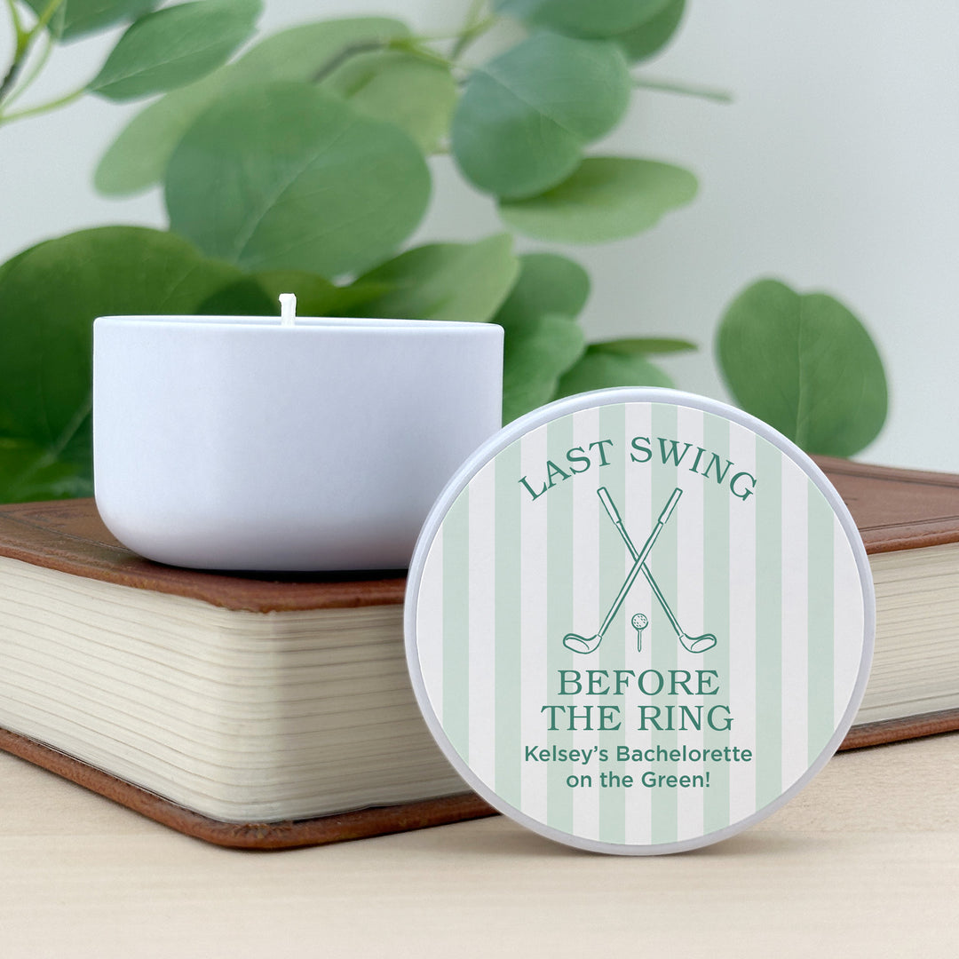 Last Swing Before the Ring, Golf Stripe 2oz Mini Lavender Candles