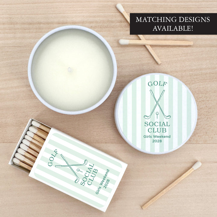 Last Swing Before the Ring, Golf Stripe 2oz Mini Lavender Candles