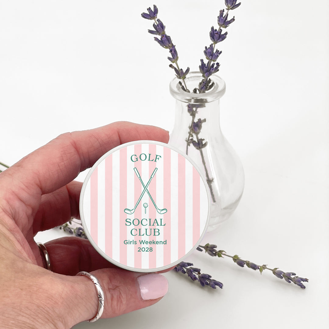 Last Swing Before the Ring, Golf Stripe 2oz Mini Lavender Candles