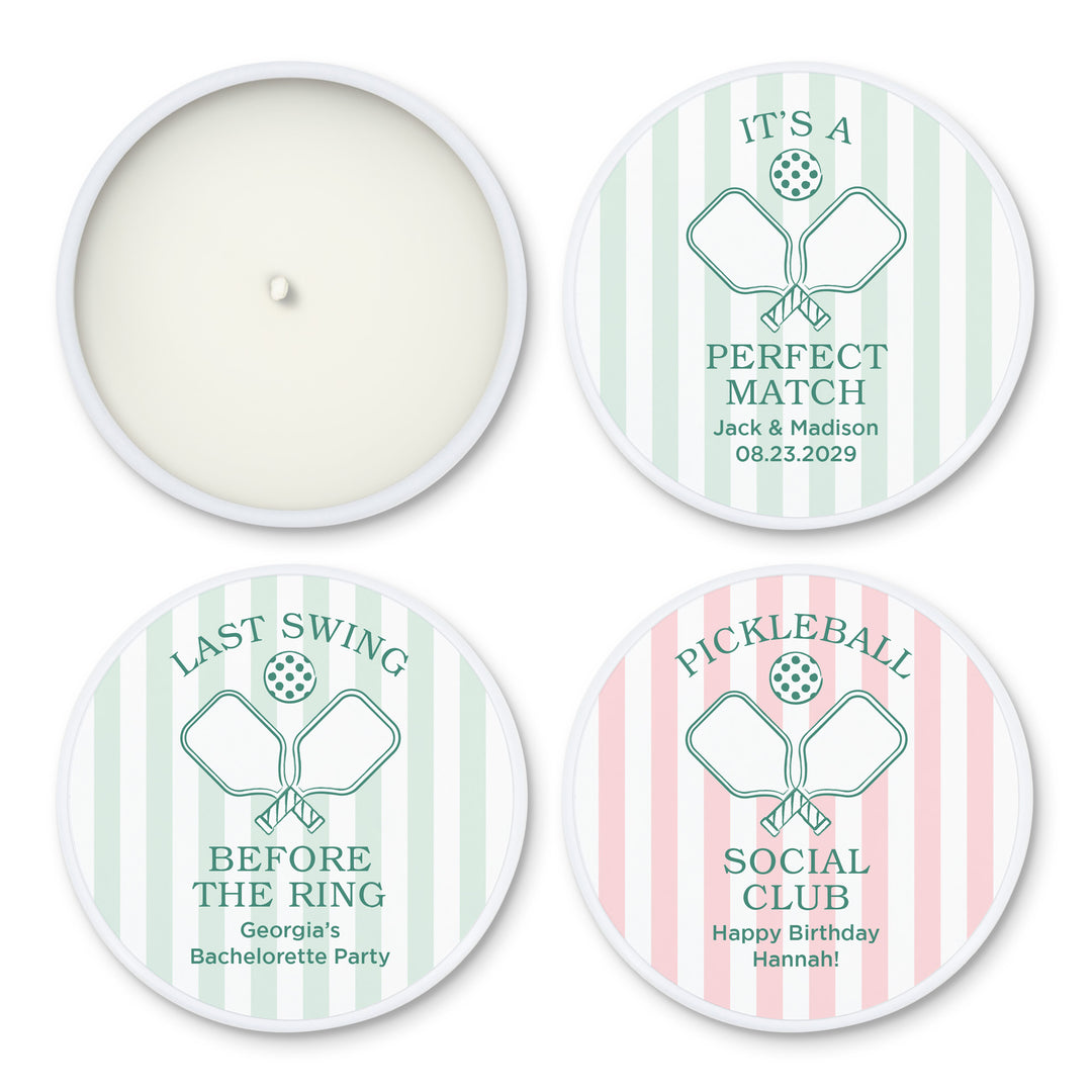 A Perfect Match, Pickleball Stripe 2oz Mini Lavender Candles