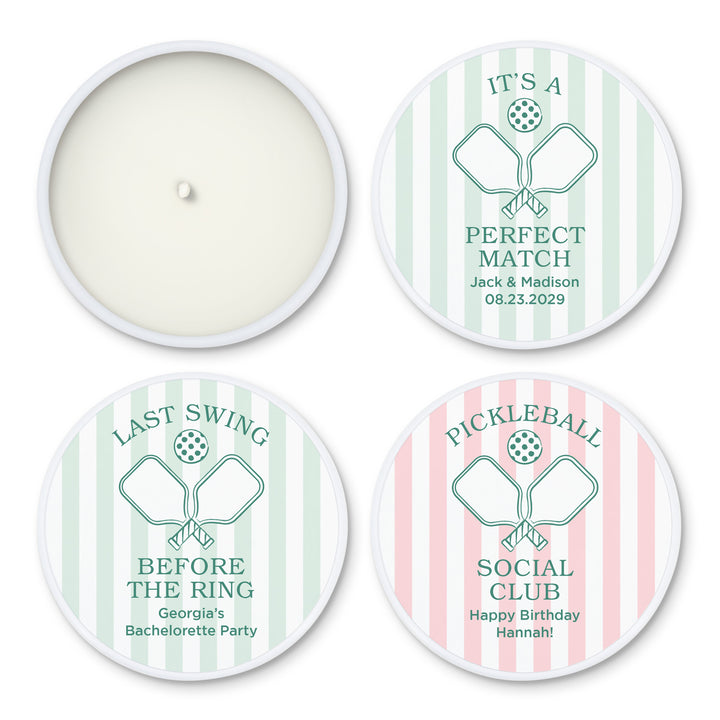 A Perfect Match, Pickleball Stripe 2oz Mini Lavender Candles