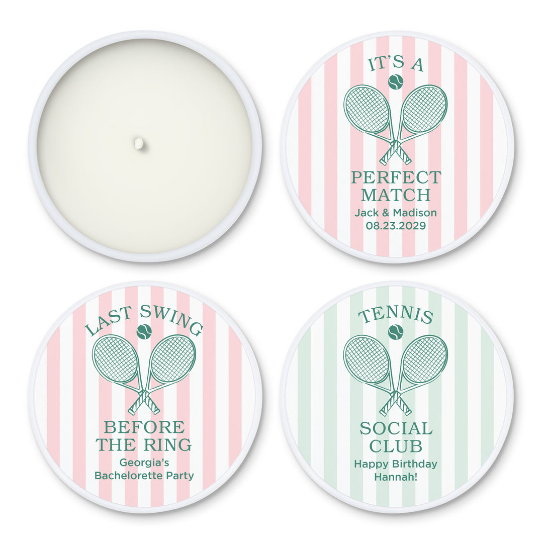 A Perfect Match, Tennis Stripe 2oz Mini Lavender Candles