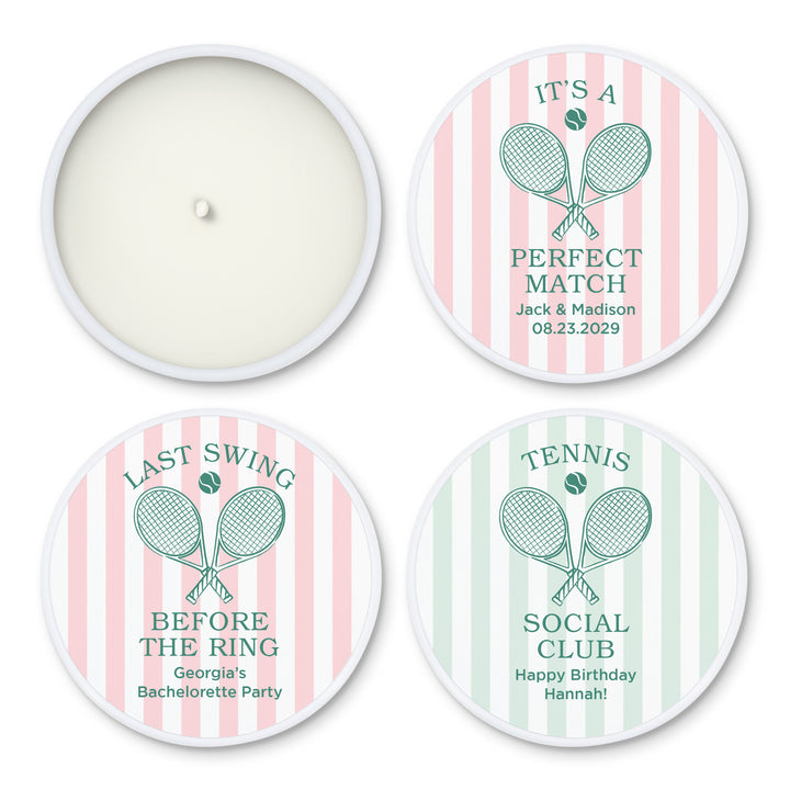 A Perfect Match, Tennis Stripe 2oz Mini Lavender Candles