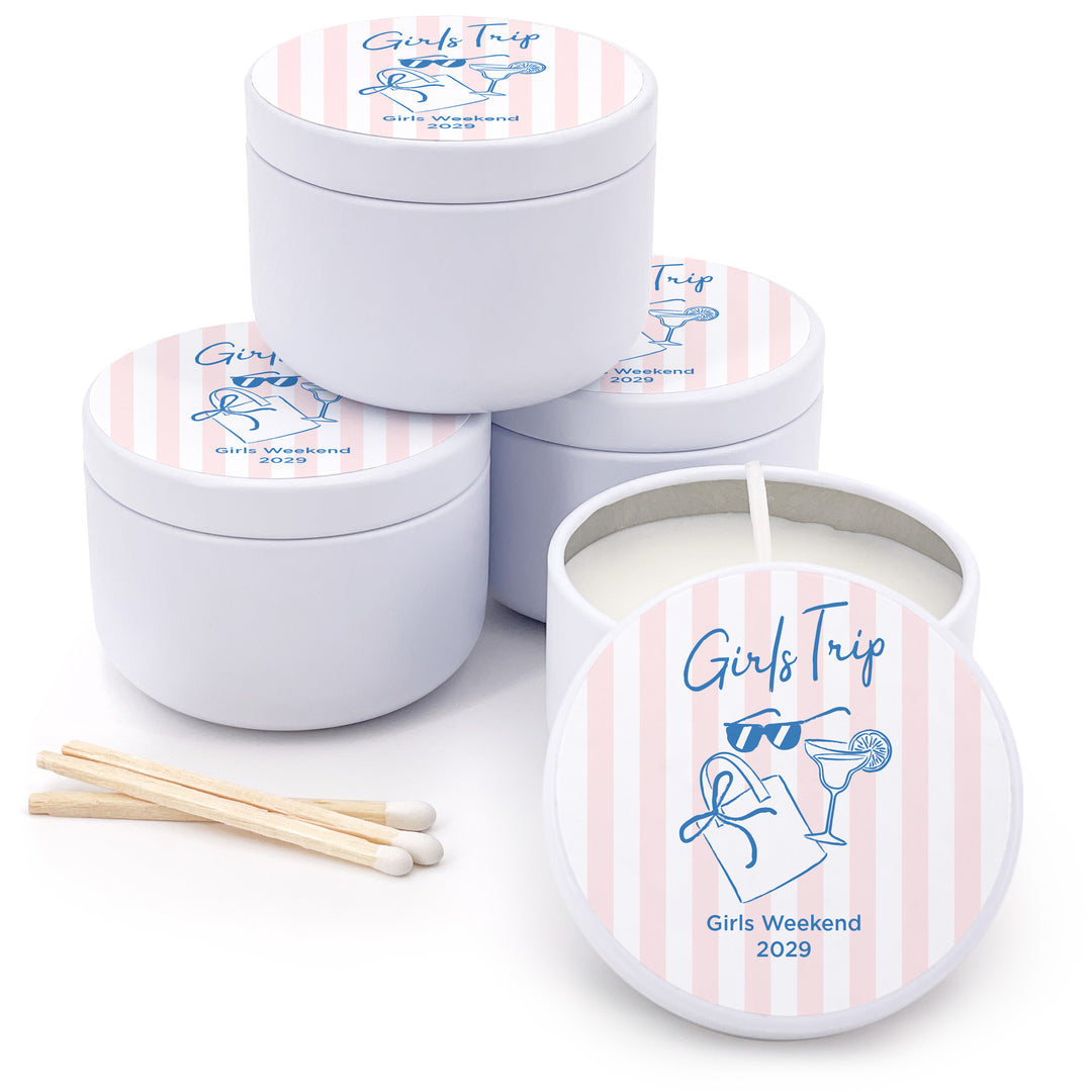 About Last Night, Last Toast on the Coast, Bachelorette Stripe 2oz Mini Lavender Candles