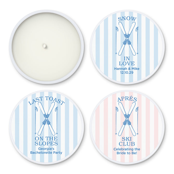 Last Toast on the Slopes, Ski Stripe 2oz Mini Lavender Candles