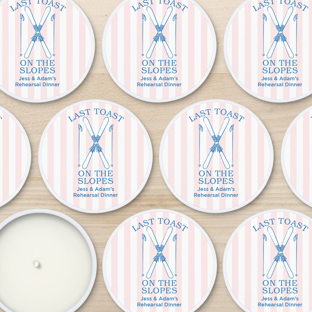Last Toast on the Slopes, Ski Stripe 2oz Mini Lavender Candles