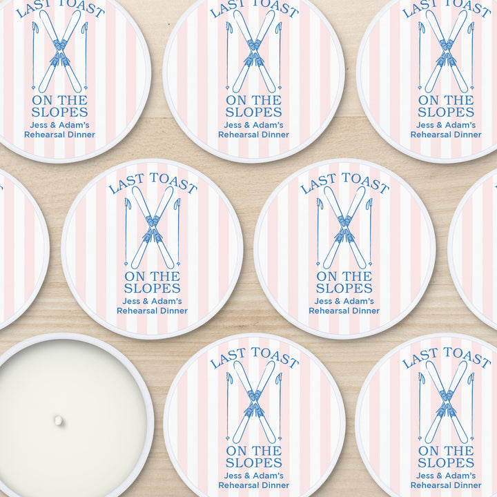 Last Toast on the Slopes, Ski Stripe 2oz Mini Lavender Candles
