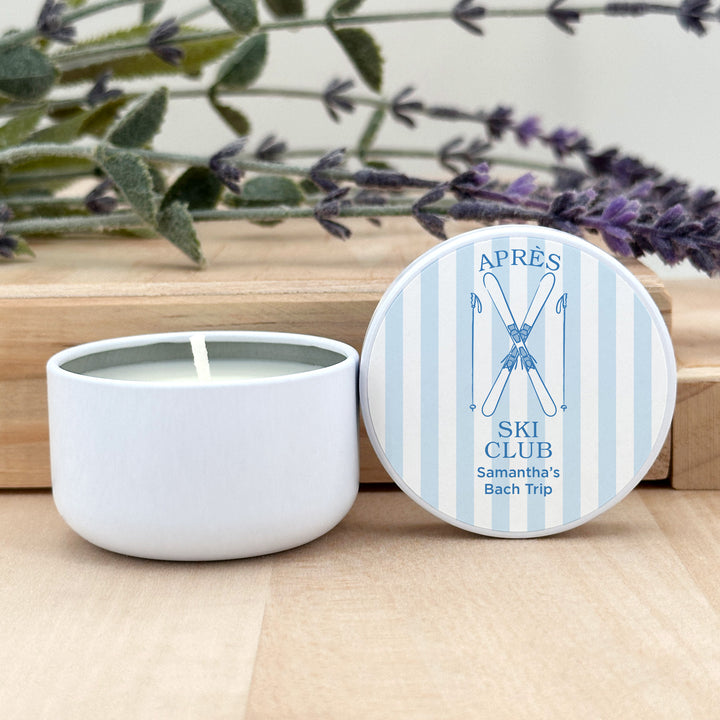 Last Toast on the Slopes, Ski Stripe 2oz Mini Lavender Candles