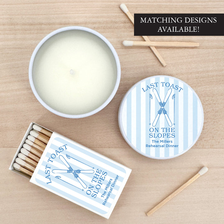 Last Toast on the Slopes, Ski Stripe 2oz Mini Lavender Candles