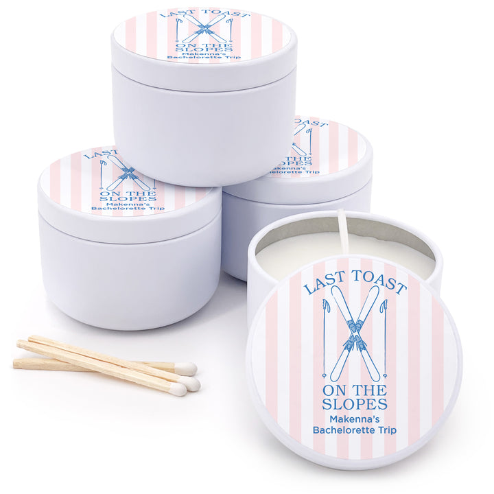 Last Toast on the Slopes, Ski Stripe 2oz Mini Lavender Candles