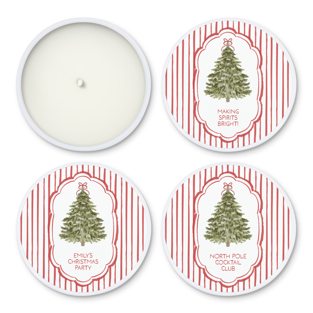 Christmas Tree Stripe, 2oz Mini Lavender Candles