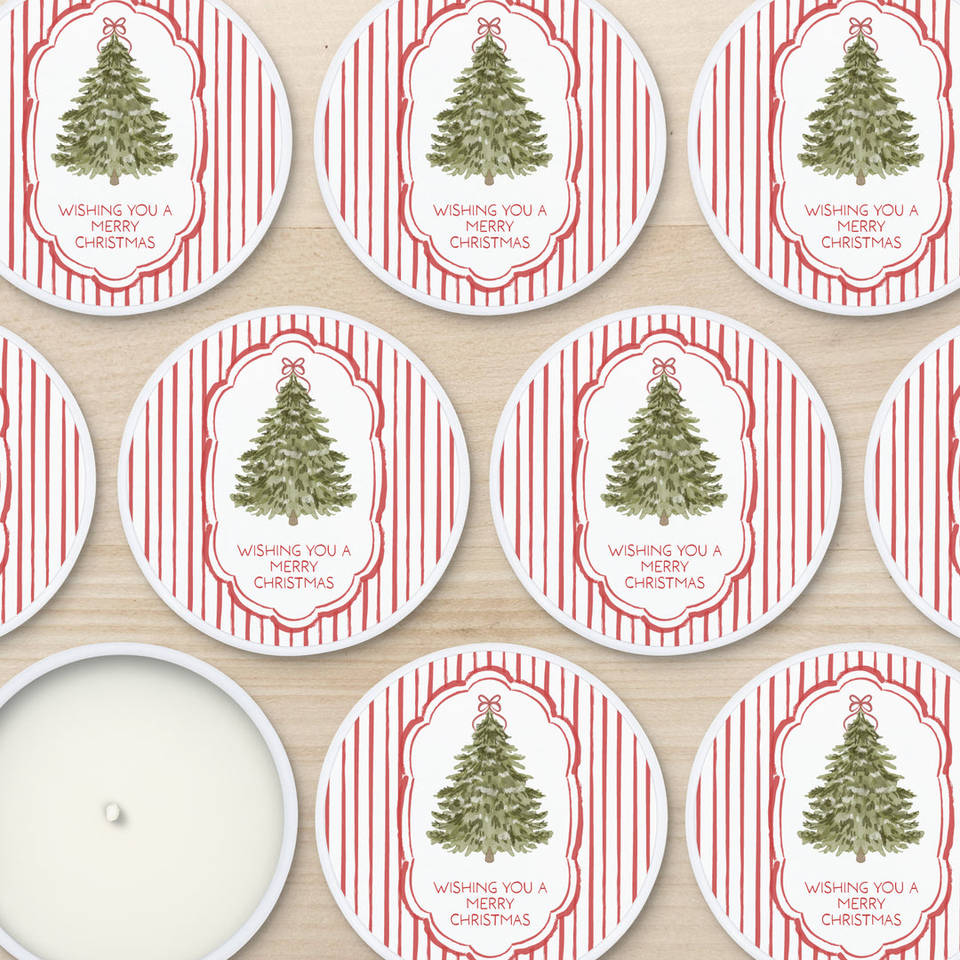 Christmas Tree Stripe, 2oz Mini Lavender Candles