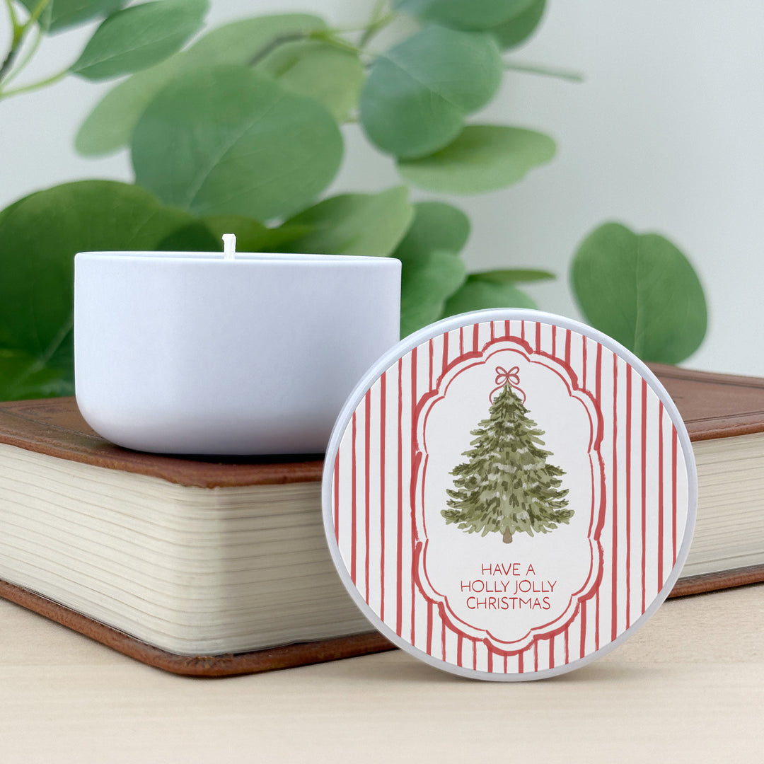 Christmas Tree Stripe, 2oz Mini Lavender Candles