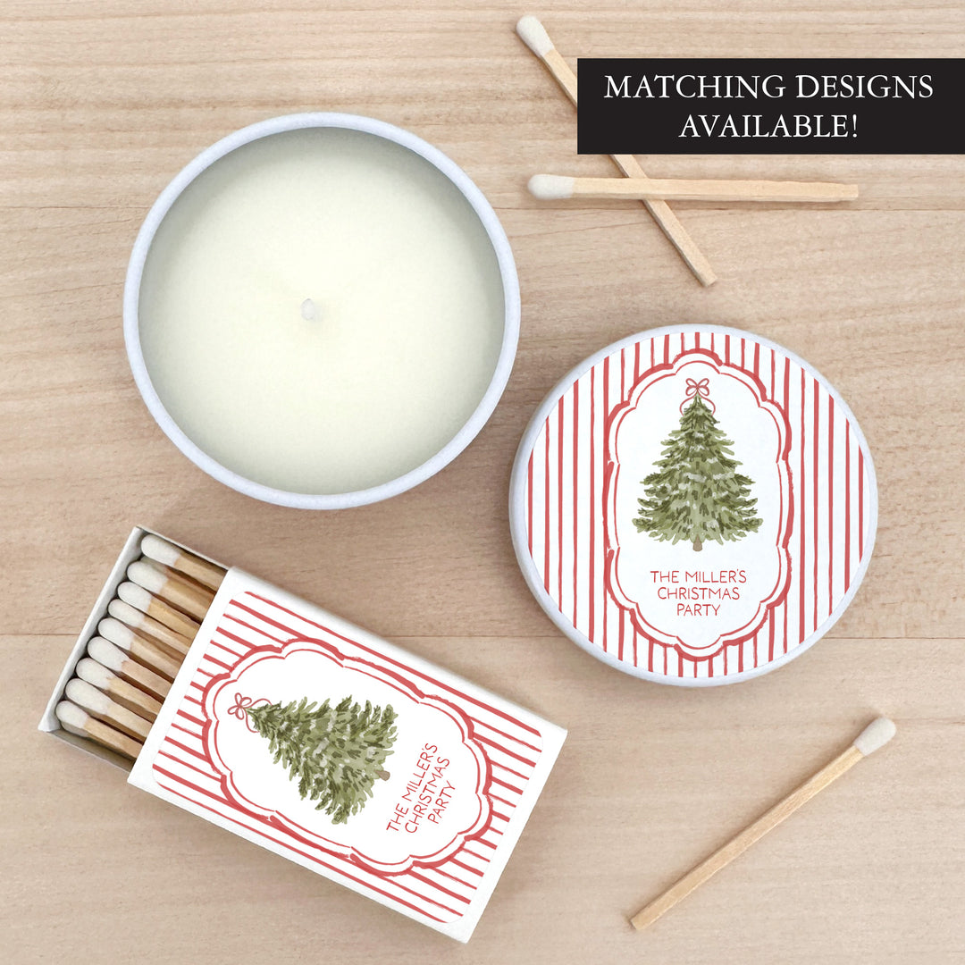 Christmas Tree Stripe, 2oz Mini Lavender Candles