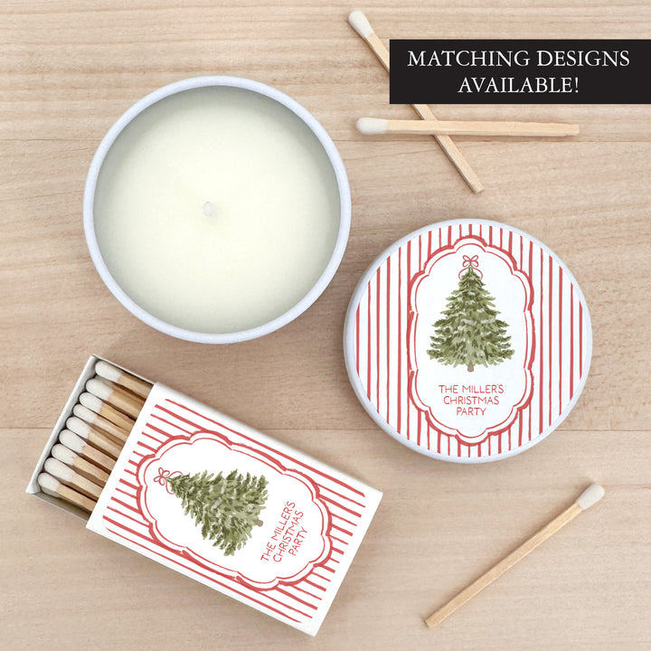 Christmas Tree Stripe, 2oz Mini Lavender Candles