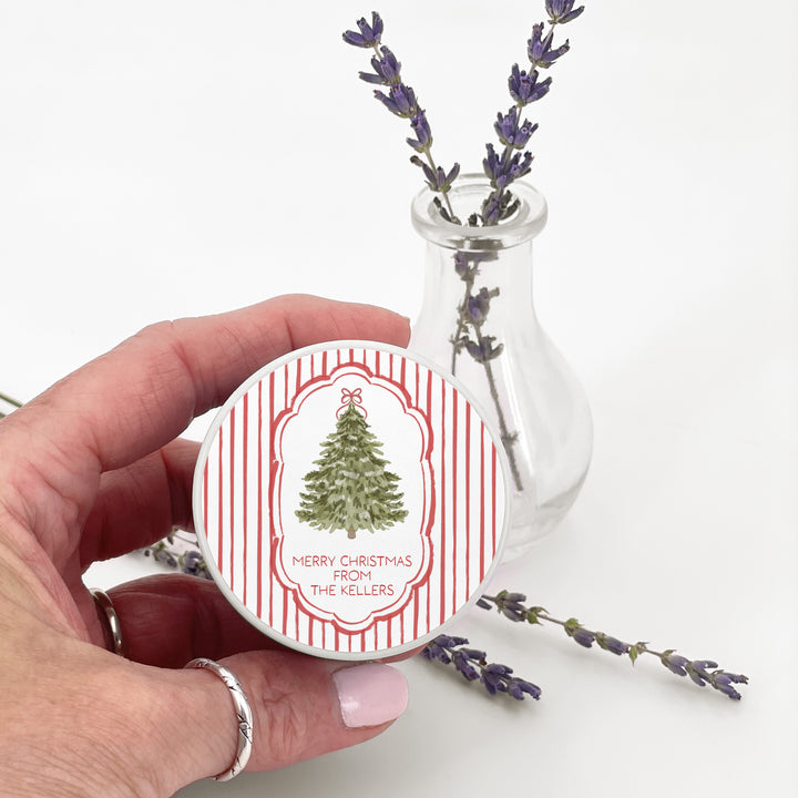 Christmas Tree Stripe, 2oz Mini Lavender Candles